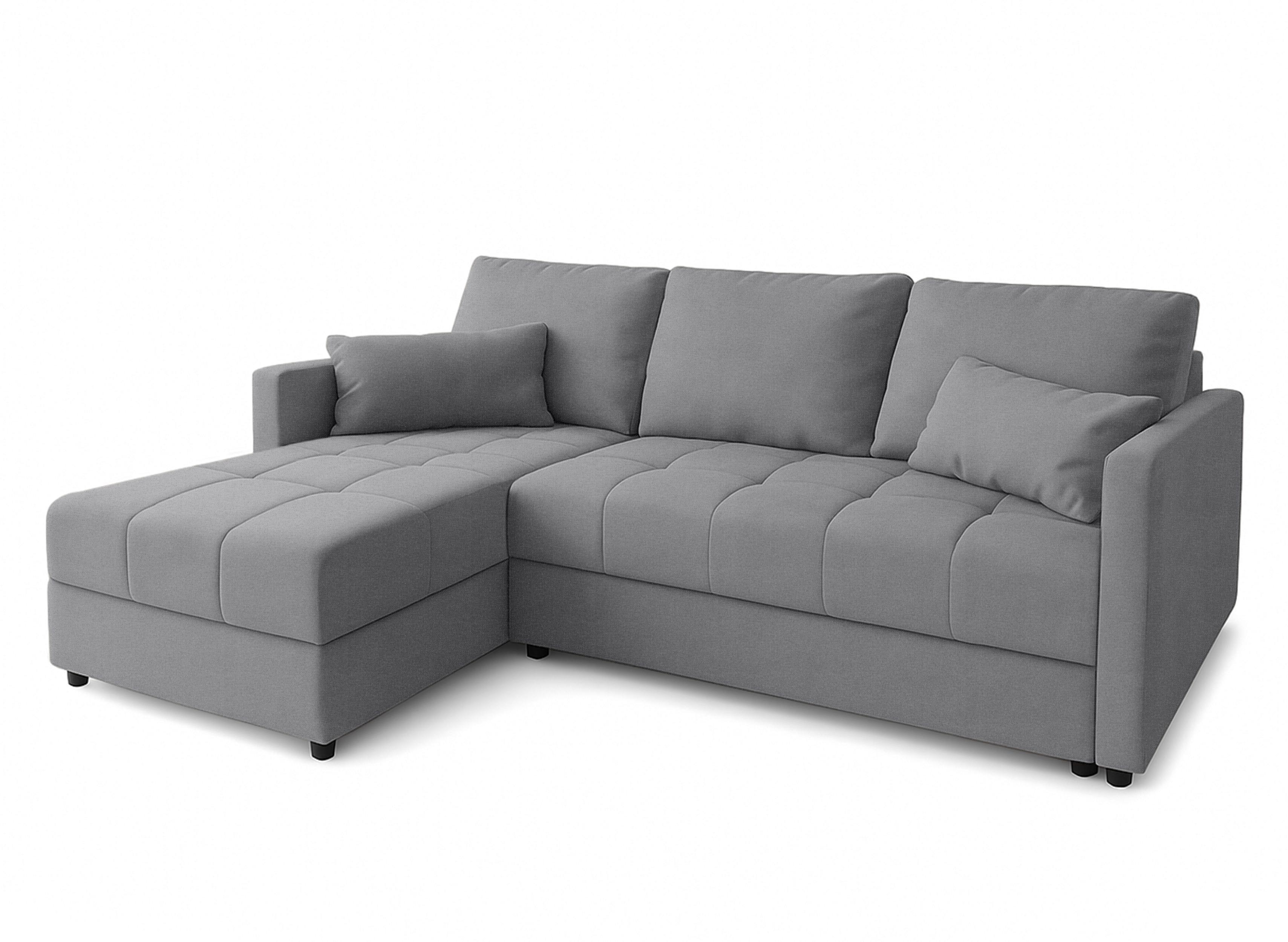 ECKSOFA L Form Dolceo Silbergrau 226/140/78 cm – Schlaffunktion Universell Links Rechts - Greige/Schwarz, Kunststoff/Textil (140/226cm) - AX Living
