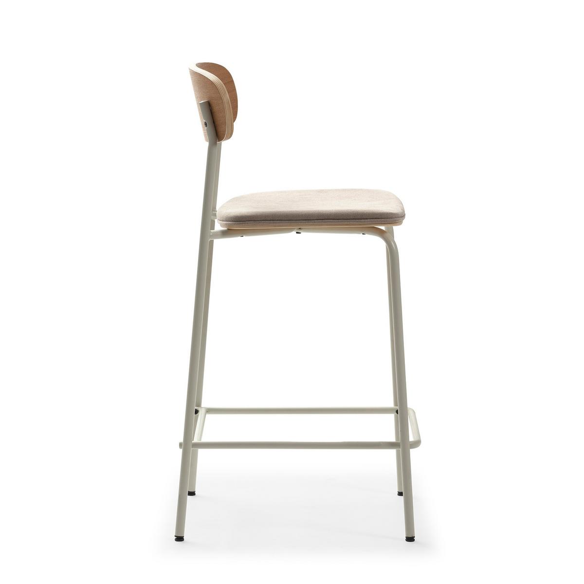 BARHOCKER (Set aus 2) aus Stoff mit schwarzen Metallbeinen - adriana 42/48/66 cm - Beige, Textil (48/66/42cm) - Drawer