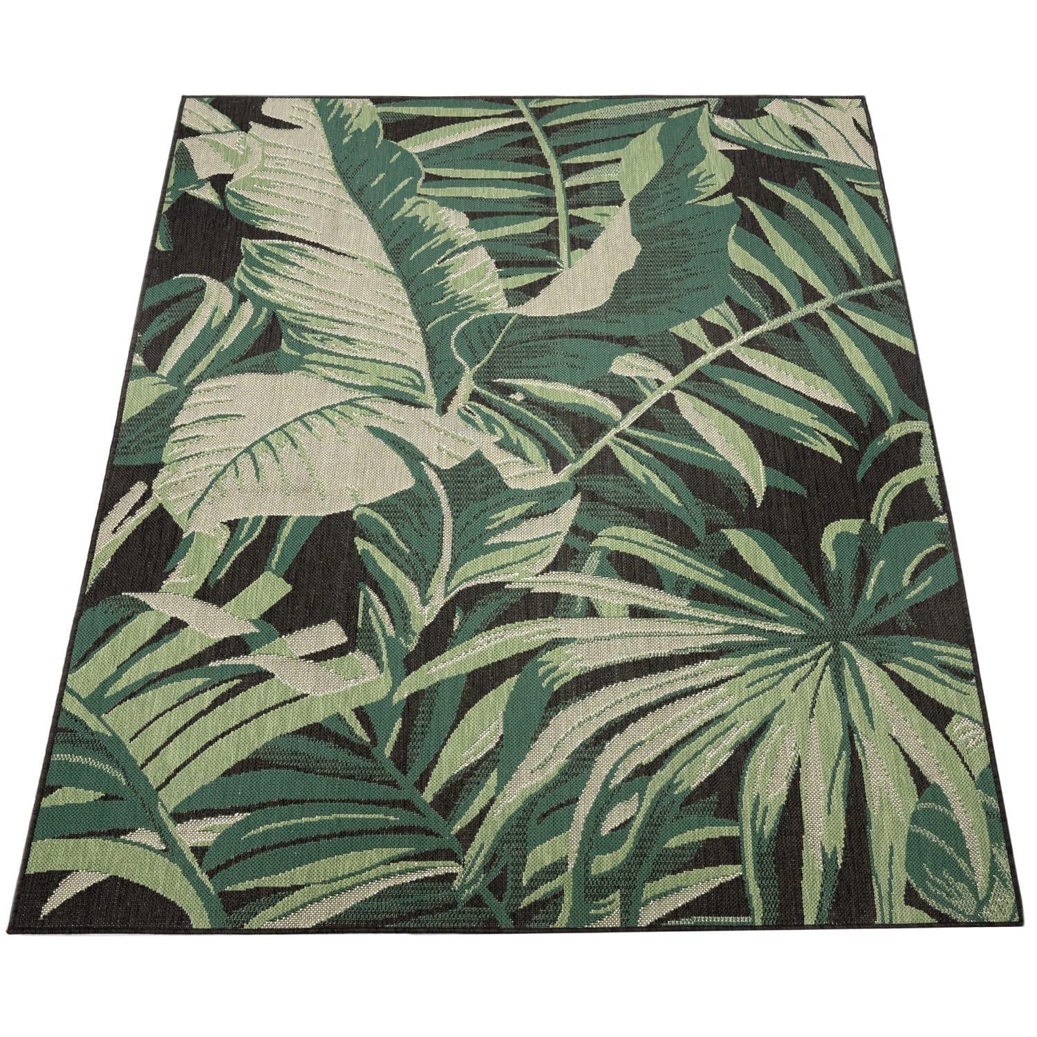 OUTDOORTEPPICH, mit Palmen-Motiv, Schwarz, 240 x 340 cm - Schwarz, Textil (340/240cm) - KADIMA DESIGN