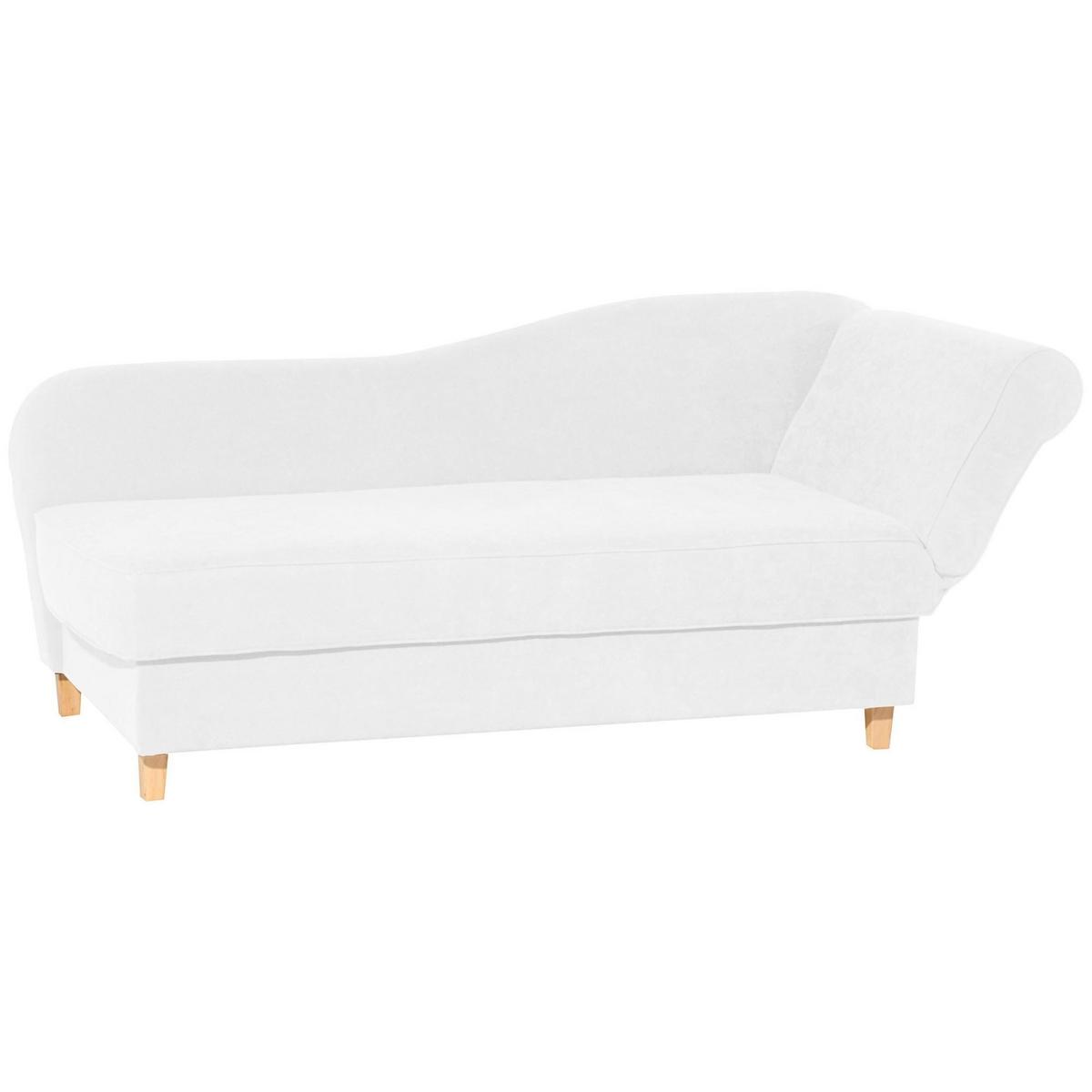 RECAMIERE mit Armteil rechts klappbar Katia Bezug Veloursstoff Buche natur / creme - Weiß, Kunststoff (190/82/88cm) - 58aufmkessel