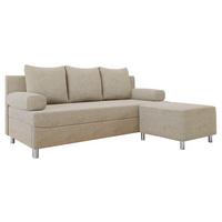 SCHLAFSOFA Dover mit Polsterhocker - Chromfarben/Naturfarben, Holz/Kunststoff (192/86/80cm) - MIRJAN24