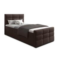 BOXBETT ARGENTARO 90x200 cm mit Bettkasten und Matratze - Braun + TOPPER - Schwarz/Braun, Holz/Holzwerkstoff (90/200cm) - AX Living
