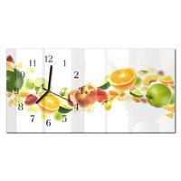 WANDUHR aus Glas 60x30 cm - Fruchtmischung - Gelb, Glas (60/30/0.4cm) - TULUP