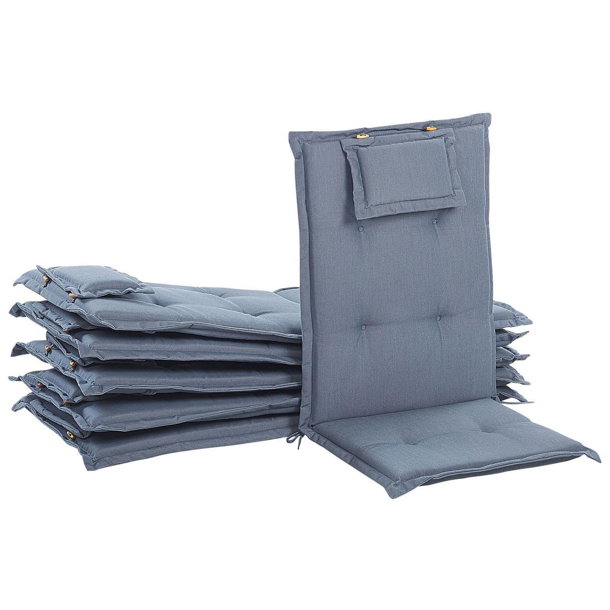 SITZAUFLAGEN 6er-Set Blau 50/45 cm Java/Amantea - Blau, Textil (71/71/50cm) - Beliani