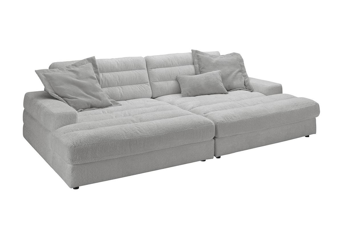 BIG SOFA LANA Grau Webstoff - Schwarz/Grau, Textil (296/83/178cm) - KAWOLA