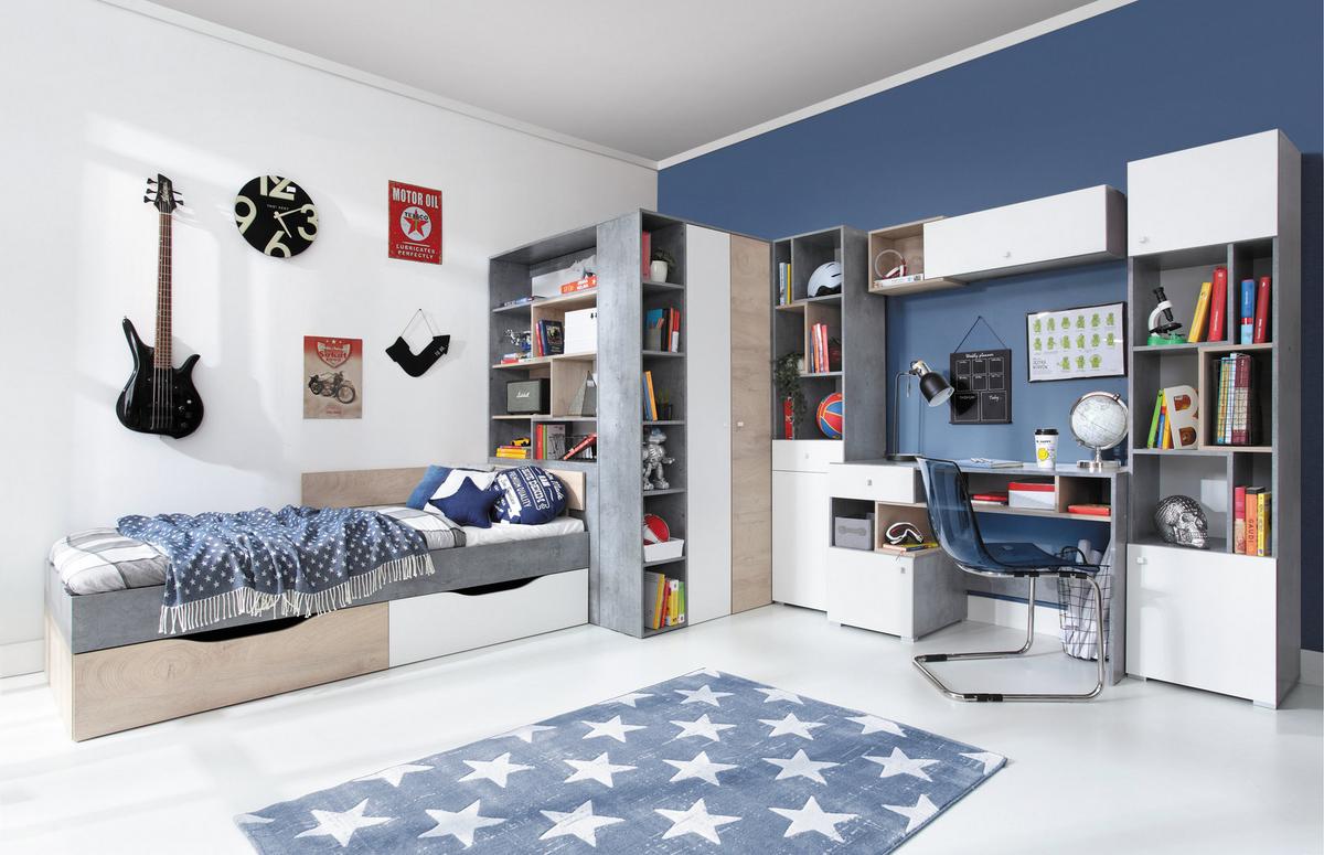 BÜCHERREGAL GALIA 45x40x190 cm, Regal Taupe - Weiß, Holzwerkstoff (45/190/40cm) - MASSENO