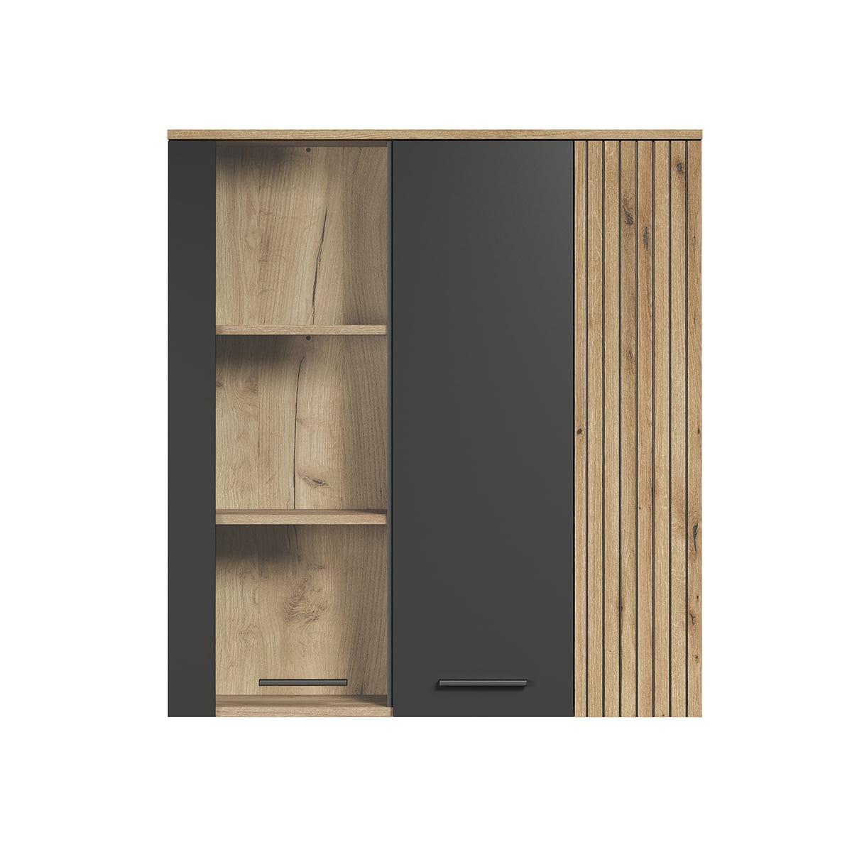 VITRINE Esteban Anthrazit - Anthrazit, Holzwerkstoff (90/99/34cm) - Trendteam