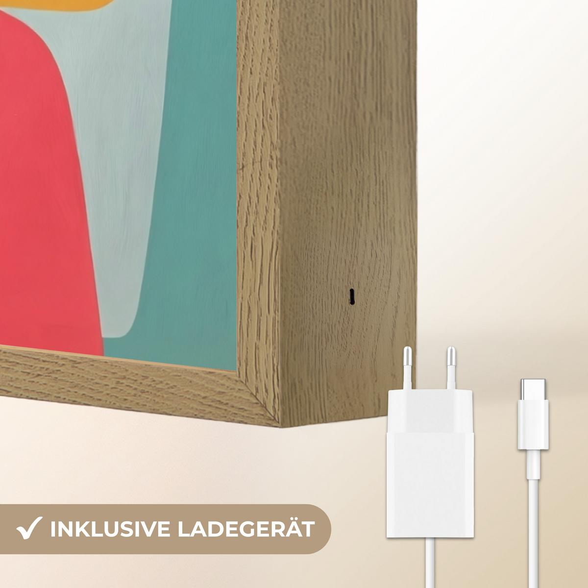 WANDLEUCHTE MIT AKKU Formen - Bunt - Abstrakt - Flugzeuge 60x90 cm - Multicolor, Holzwerkstoff (60/90/8cm) - OnlyWow