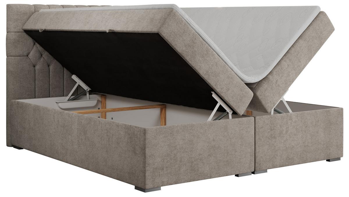 BOXBETT PERA 120/200 Beige Struktur - H3 - Beige, Holz/Textil (120/200cm) - MKS