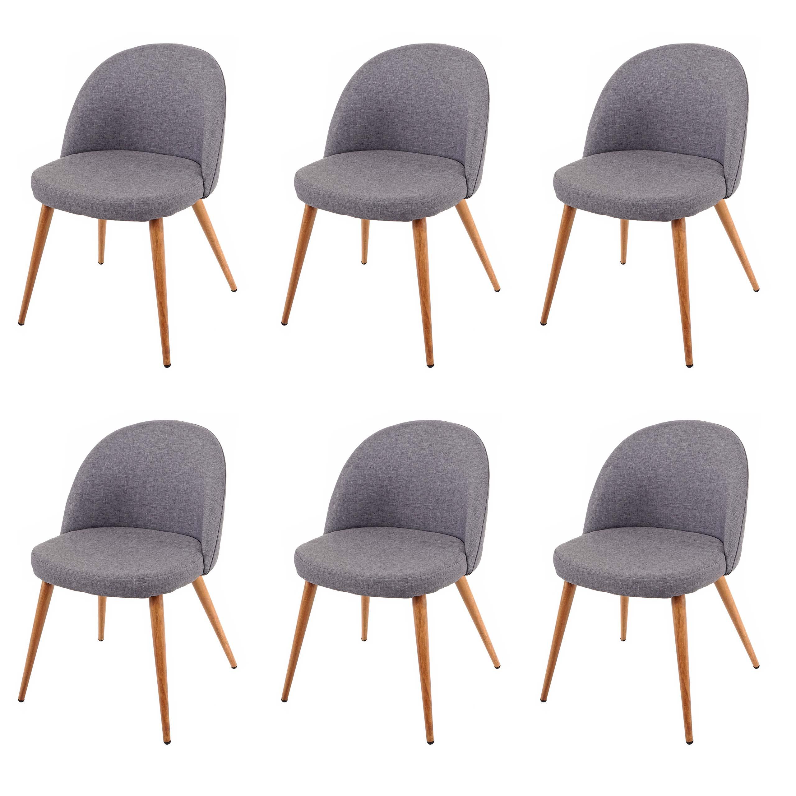 ESSZIMMERSTUHL Grau 6er-Set - Dunkelgrau/Grau, Textil (48/77/46cm) - MCW