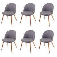 ESSZIMMERSTUHL Grau 6er-Set - Dunkelgrau/Grau, Textil (48/77/46cm) - MCW
