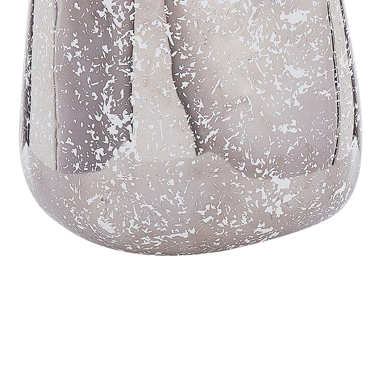 DEKOVASE Steinzeug silber Cirta - Silberfarben, Stein (20cm) - Beliani