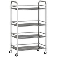 SERVIERWAGEN Edelstahl Silber - Silberfarben, Metall (35/100/60cm) - HOMCOM