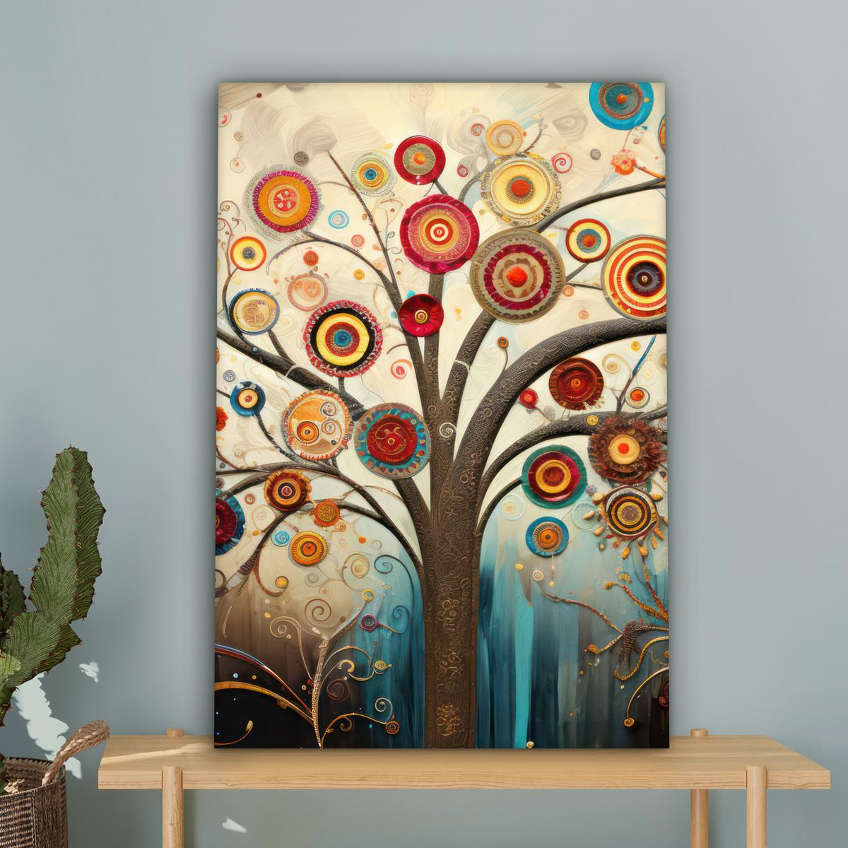LEINWANDBILD Baum - Baum des Lebens - Farbe Wanddeko Schlafzimmer 60x90 cm - Braun, Textil (60/90cm) - MuchoWow