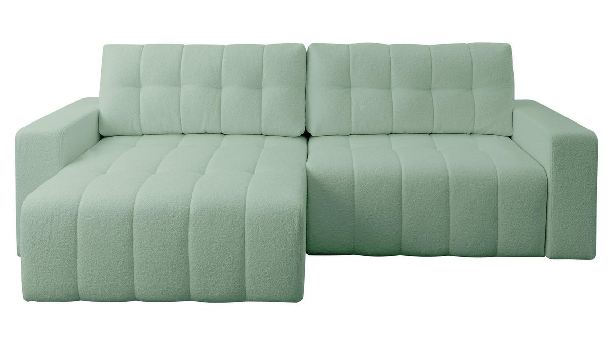 ECKSOFA Masone - Schwarz/Mintgrün, Holz/Kunststoff (245/143cm) - MIRJAN24