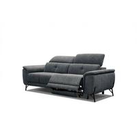 SOFA AVENA 3-Sitzer mit 1 Relaxfunktion, dunkelgrau - Dunkelgrau, Holzwerkstoff/Textil (204/80/108cm) - Wozimo