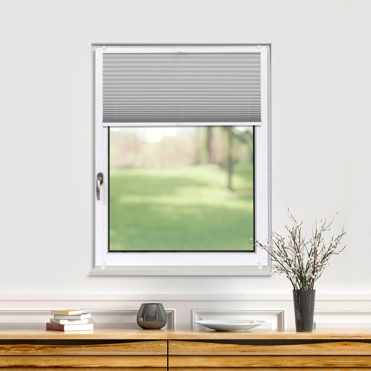 PLISSEE Thermo Basic 75 x 210cm Klemmfix ohne Bohren - Silberfarben, Textil (75/210/210cm) - Deco-Raum