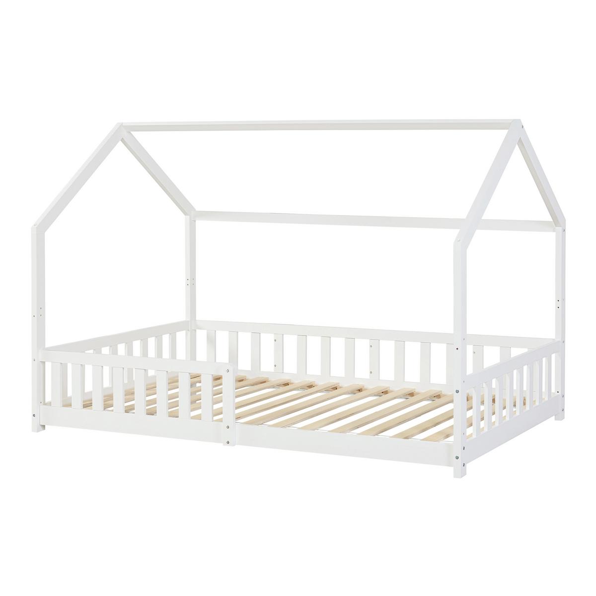 HAUSBETT Ydre - Weiß, Holz (120/200cm) - [en.casa]