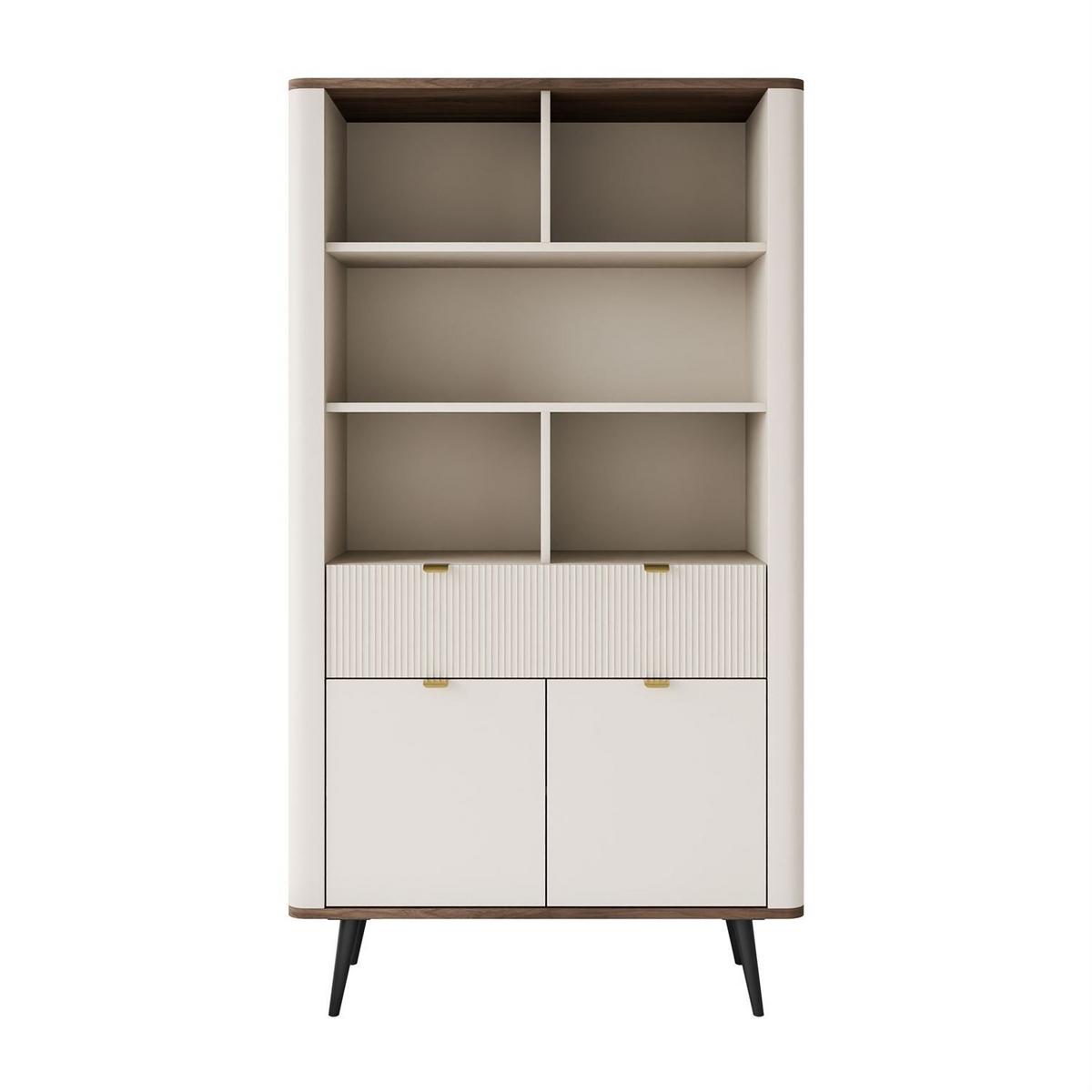 REGAL AUTUMN 2D1S mit Schublade, Kaschmir / Nussbaum - Beige, Holzwerkstoff (90/163/40cm) - Lookway