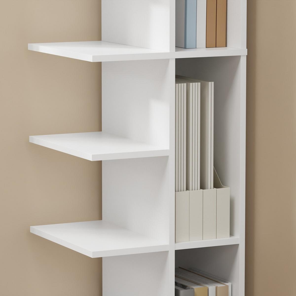 ECKREGAL mit fünf Ablagen STR14-W - Ahornfarben, Fell (30/110.5/32.5cm) - SoBuy