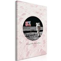 KUNSTDRUCK Rosa 40/60 cm - Pink/Schwarz, Textil (40/60cm) - KUNSTLOFT