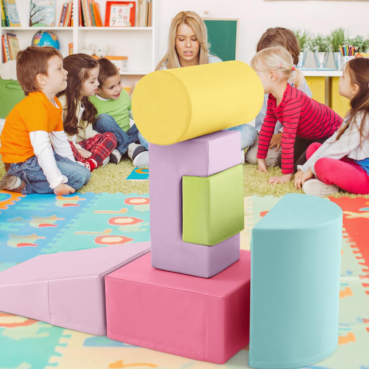 SCHAUMSTOFFBLOCK Rosa (6-teilig) - Hellrosa, Kunststoff (40/20/40cm) - COSTWAY