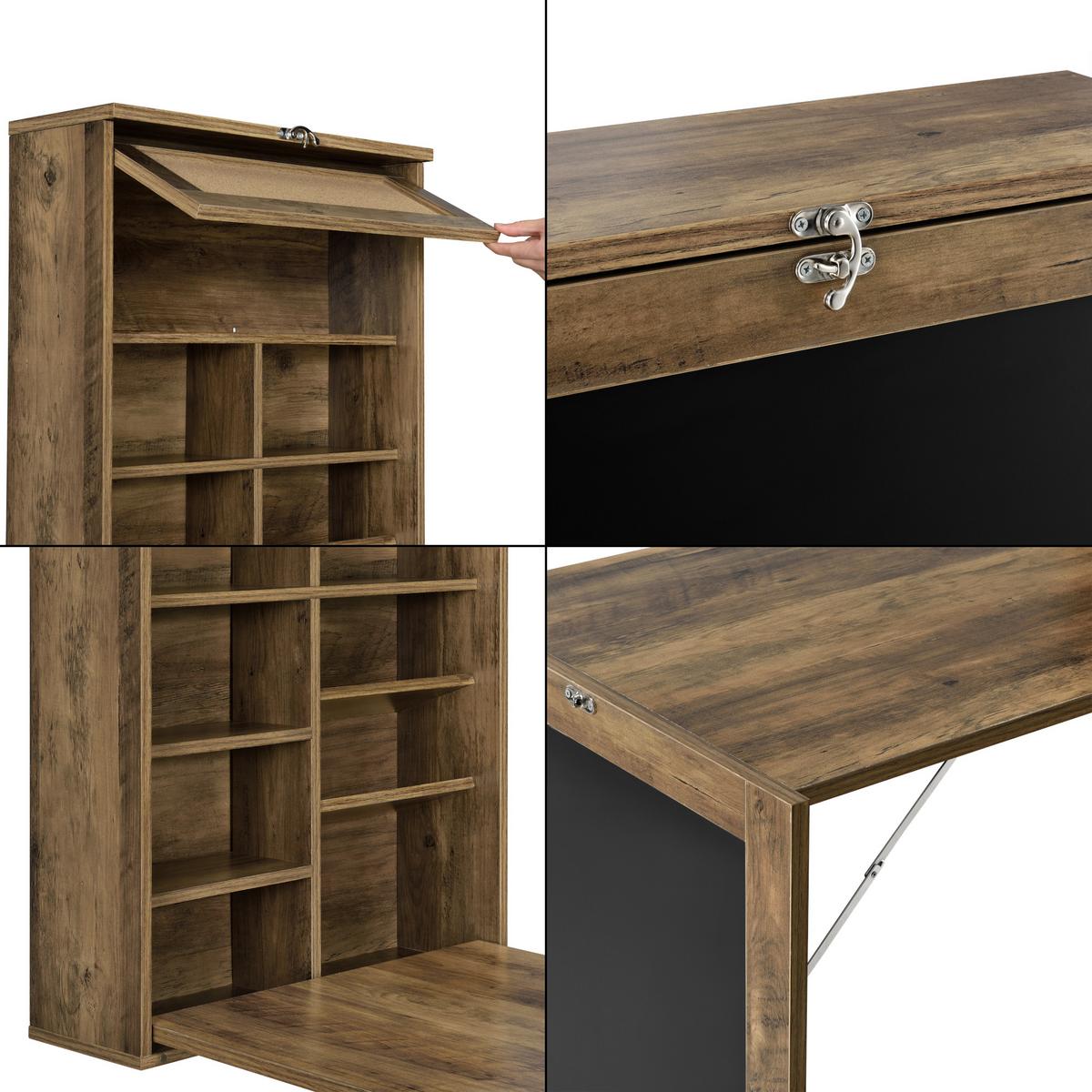 WANDKLAPPTISCH Kläppen - Braun, Holzwerkstoff (50/156/91.5cm) - [en.casa]