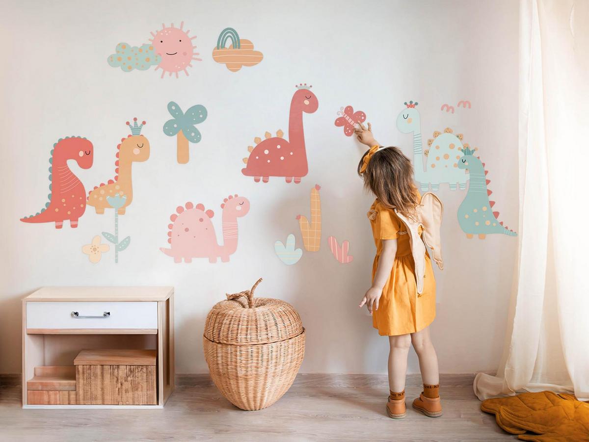 WANDAUFKLEBER 60x92cm - Die Welt der Dinosaurier - Multicolor, Kunststoff (60/92/0.1cm) - Wallfluent