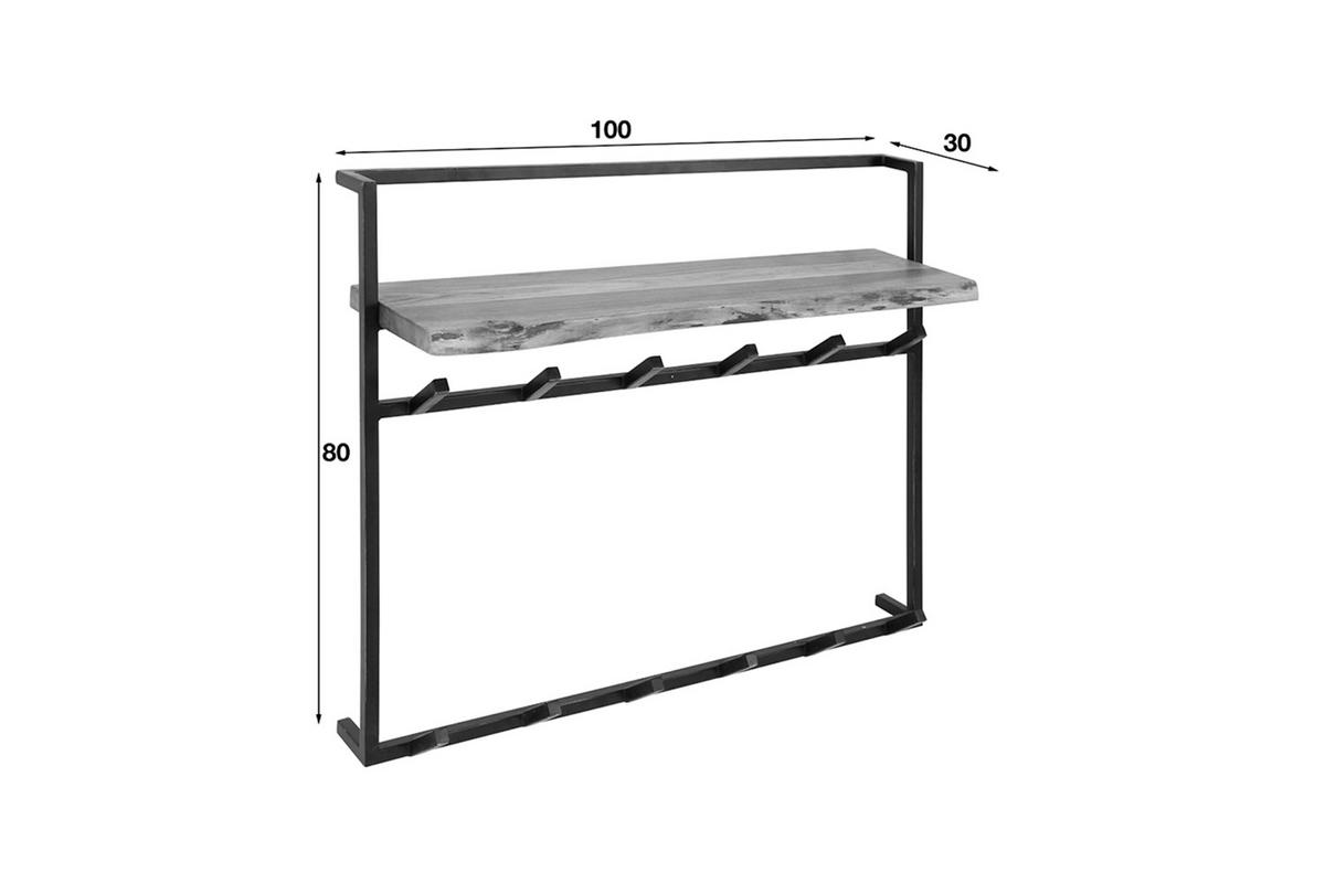 GARDEROBE RAICA Schwarz Akazie - Schwarz, Metall (100/80/30cm) - KAWOLA
