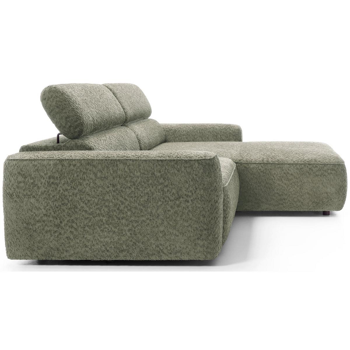 ECKSOFA Fando Salbeigrün Chenille - Schwarz/Hellgrün, Kunststoff/Textil (182/252cm) - Selsey