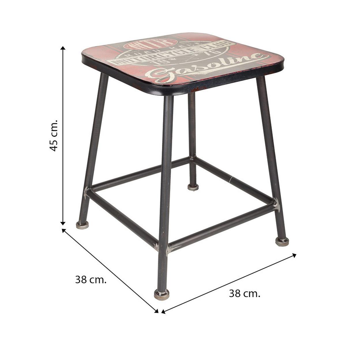 HOCKER aus Metall, rot, 38x45cm - Multicolor, Metall (38/45/38cm) - Wanderlust