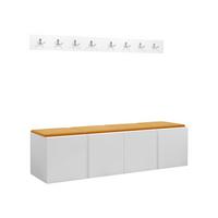 GARDEROBEN-SET Orion VII - Weiß/Orange, Holzwerkstoff/Kunststoff (168/42/46cm) - MIRJAN24