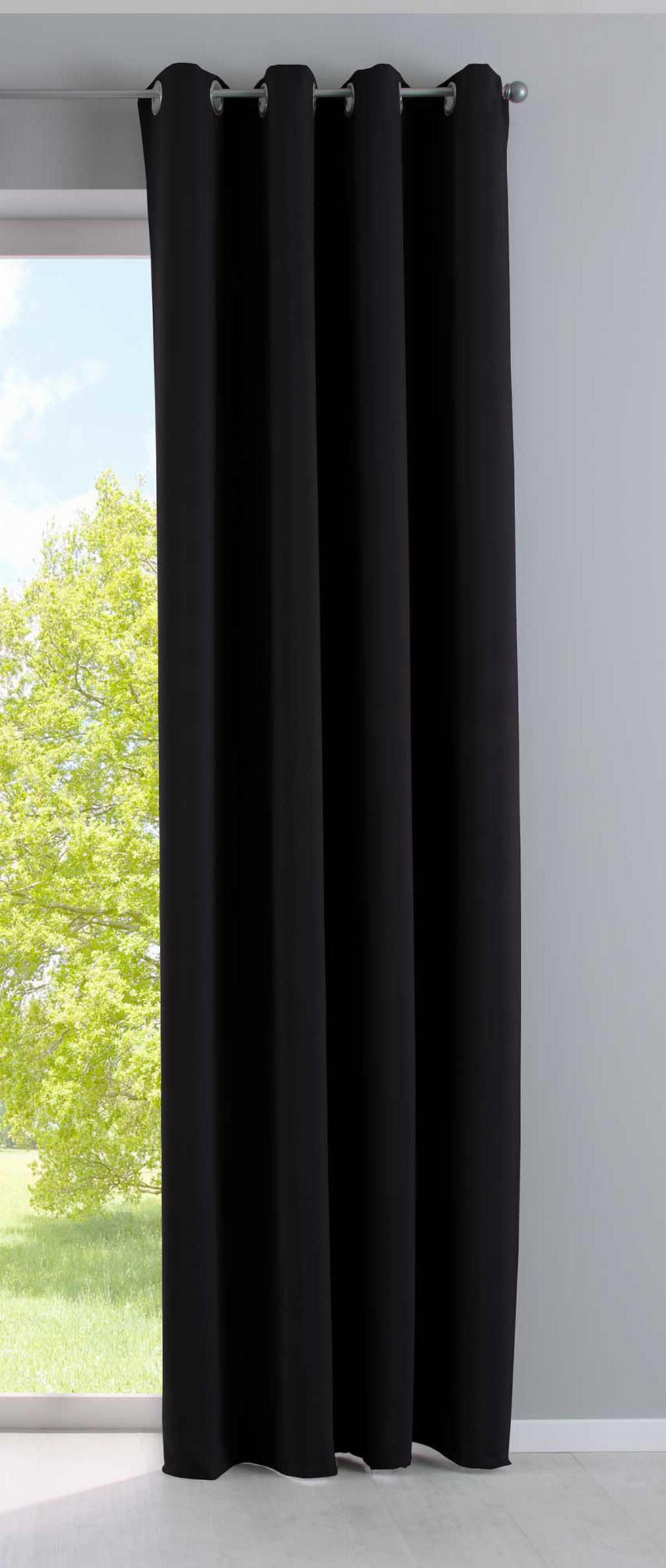VORHANG »NEW YORK« HxB 225x140 cm Schwarz - Schwarz, Textil (140/225cm) - Gardinenbox