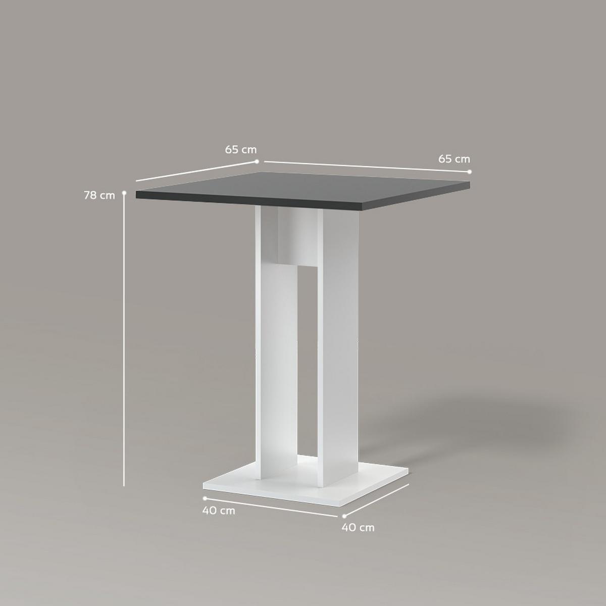 ESSTISCH Regusa Weiß/Anthrazit 65 x 78 cm - Anthrazit/Weiß, Holzwerkstoff (65/65/78cm) - Livinity®