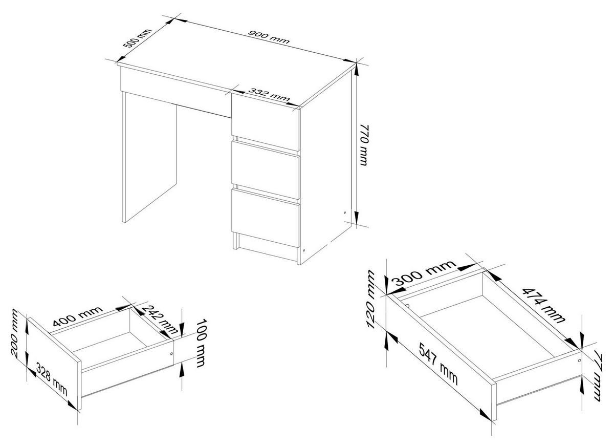 SCHREIBTISCH Eiche Sonoma 77/90/50 - Sonoma Eiche, Holzwerkstoff (50/120/77cm) - RAUMHIRSCH FURNITURE