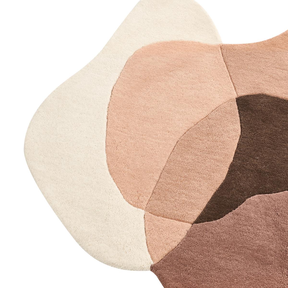 TEPPICH Braun 140 cm Wolle Sinjuwi - Braun, Textil (140/140cm) - Beliani