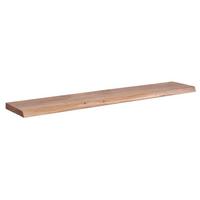 WANDREGAL Akazienholz Baumkante Rustikal, Beige 140x26x4 cm - Beige, Holz (140/4/26cm) - KADIMA DESIGN