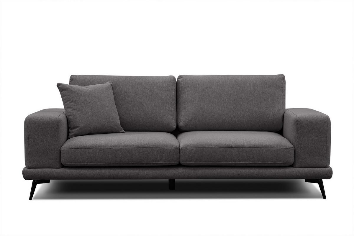 SOFA MEDIOLANE 3-Sitzer, graphitfarben - Graphitfarben, Holzwerkstoff/Textil (233/87/96cm) - Wozimo