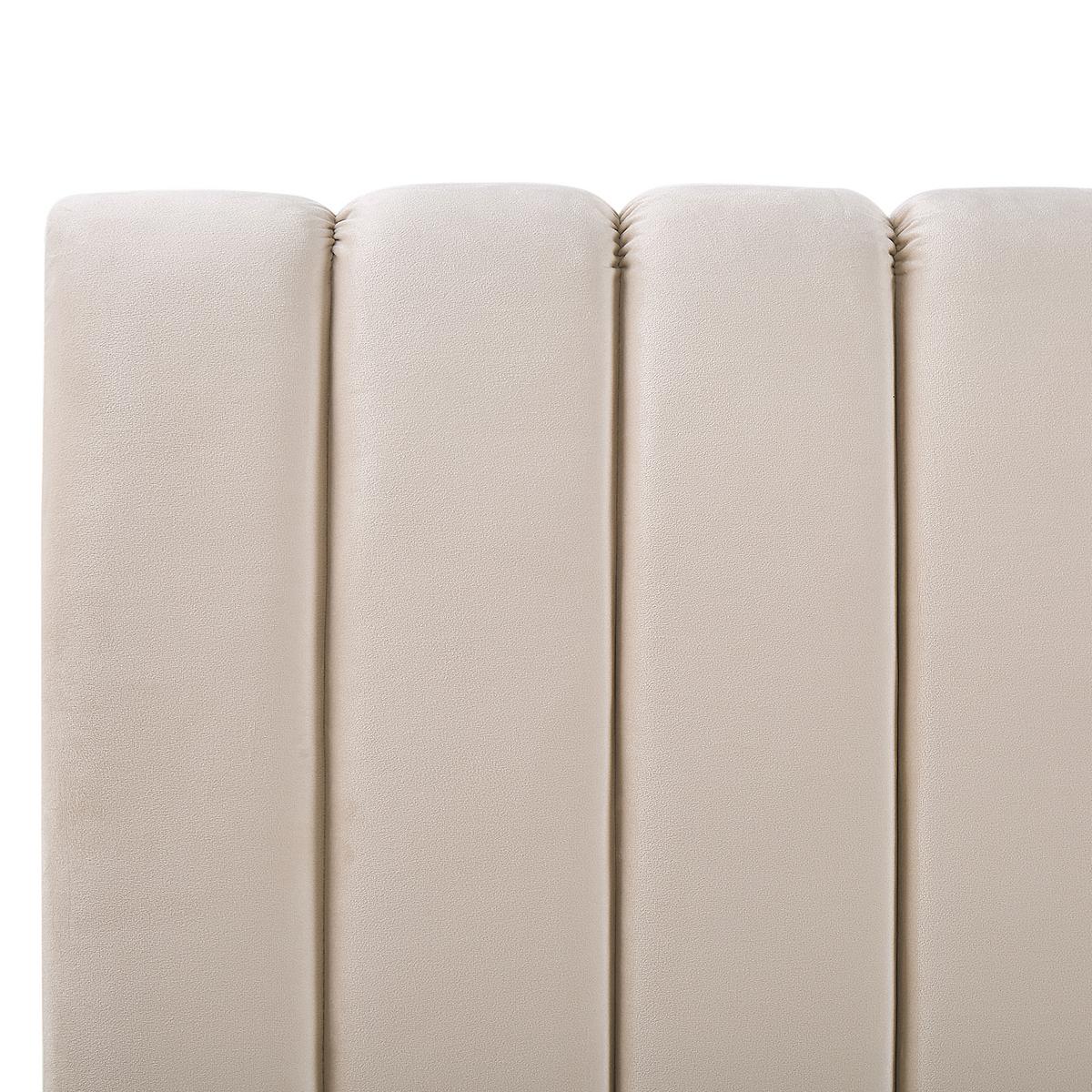 POLSTERBETT 180/200cm Sandbeige Marville - Beige, Textil (180/200cm) - Beliani