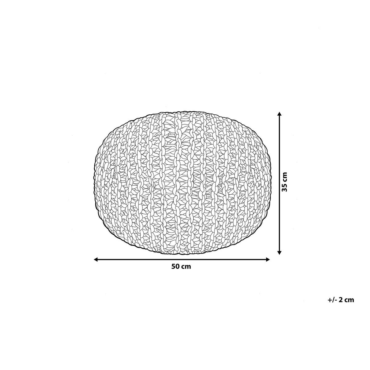 POUF Conrad 50/50/35 cm - Beige, Naturmaterialien/Textil (50/35/50cm) - Beliani