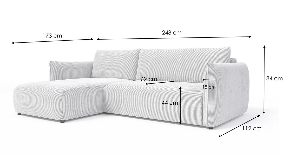 ECKSOFA TAUER 3-Sitzer rechts, olive - Dunkelgrün/Schwarz, Holz/Textil (248/173cm) - Wozimo