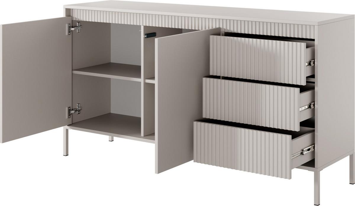SIDEBOARD Cindy Beige 154/81/40 cm - Beige, Holzwerkstoff/Metall (153.5/81.4/39.5cm) - WFL GROUP