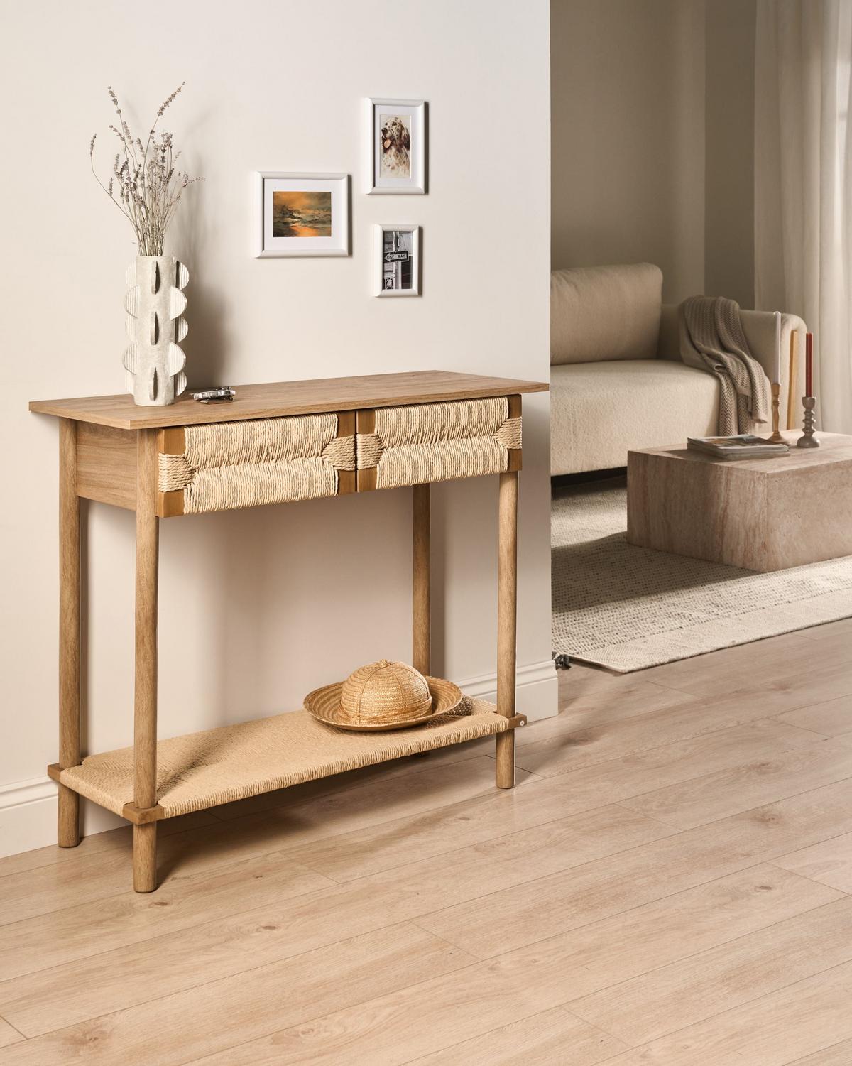 KONSOLENTISCH Hellbraun Bondi - Hellbraun, Holzwerkstoff (94/78/36cm) - Beliani