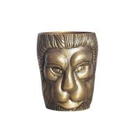 METALLVASE DENDER, Aluminium, handgefertigt, Gold, Ø 18 x 21 cm - Goldfarben, Metall (21cm) - KADIMA DESIGN