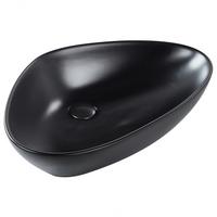AUFSATZWASCHBECKEN Schwarz 60/39 cm Keramik Tirig - Schwarz, Keramik (60/14/39cm) - Beliani