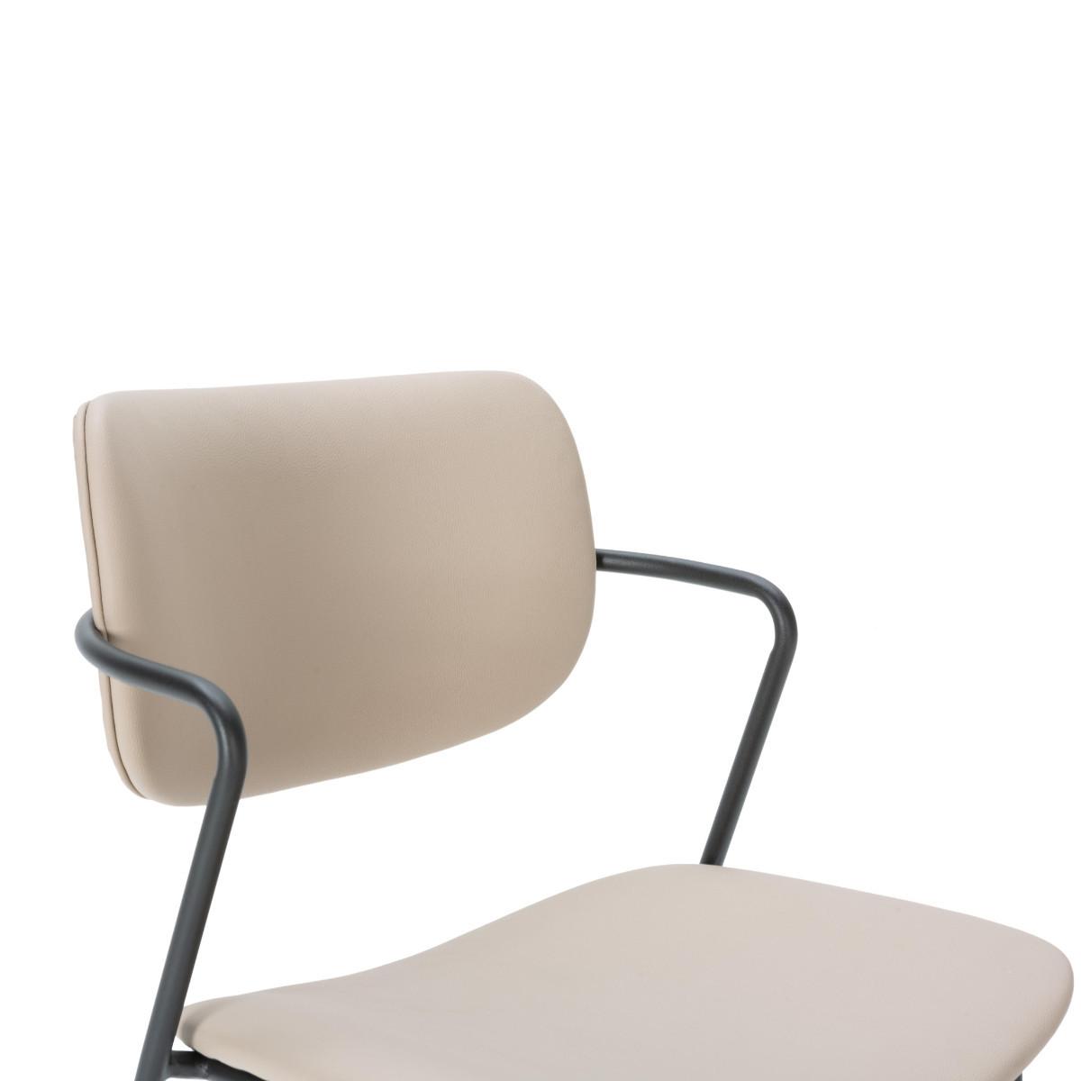 HOCKERN (Set aus 2) mit schwarzen metallbeinen - maika 44/51/66 cm - Taupe, Kunststoff (51/66/44cm) - Calicosy