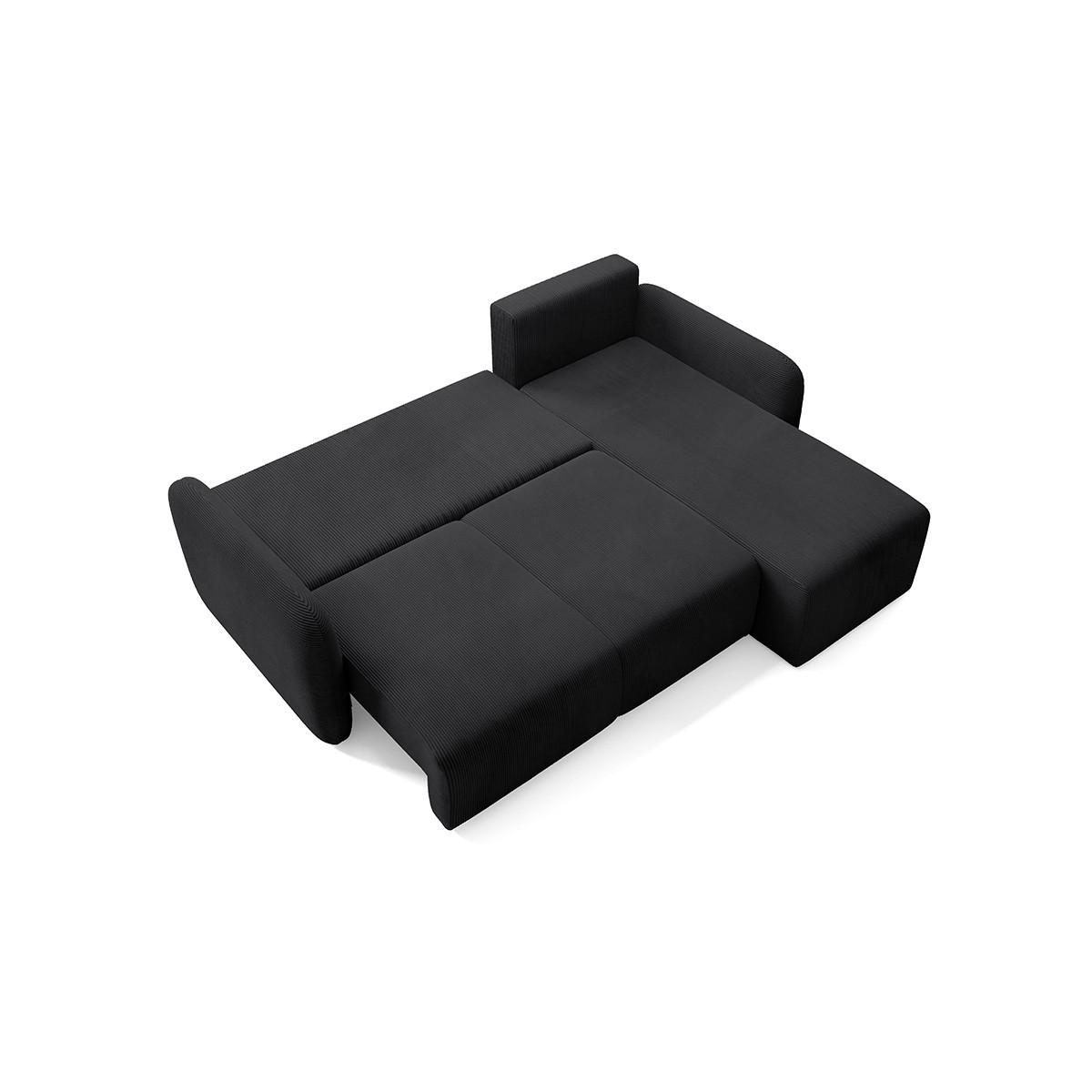 ECKSOFA Dora 3 Sitzplätze Schwarz - Schwarz, Holz (245/185cm) - Petits-meubles