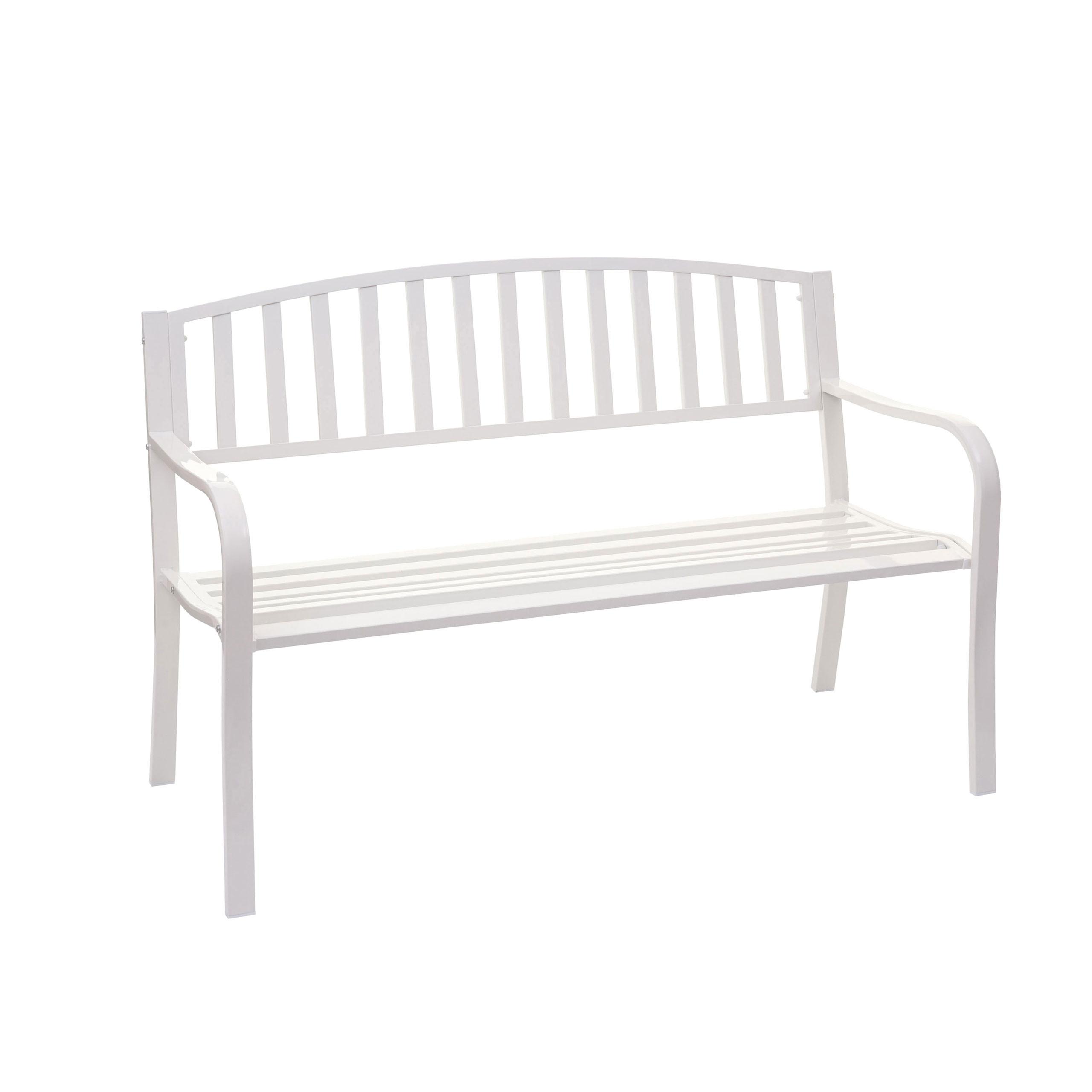 GARTENBANK Weiß - Weiß, Metall (128/87/58cm) - MCW