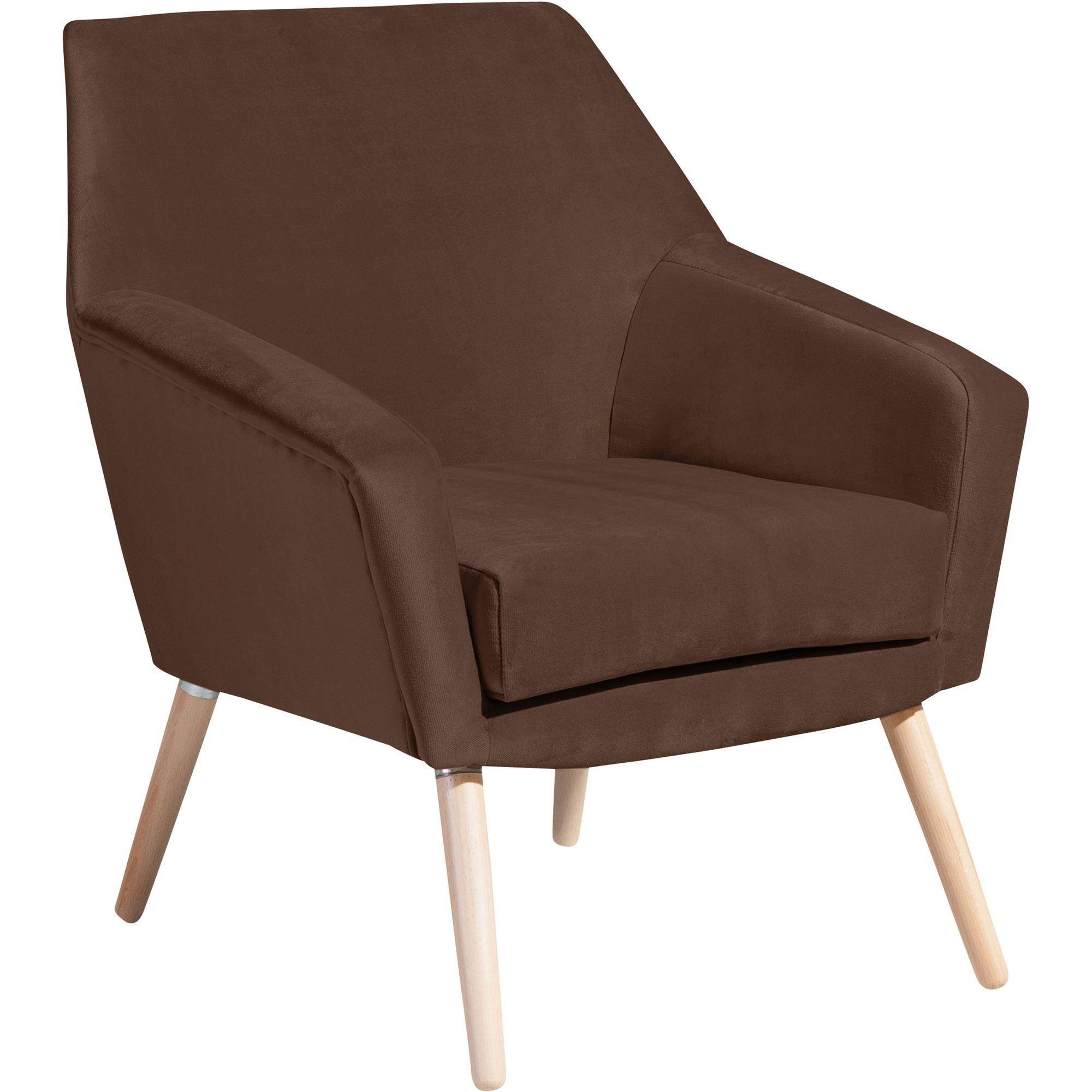 SESSEL Kachka Bezug Samtvelour Buche natur / braun - Buchefarben/Braun, Kunststoff (71/81/67cm) - 58aufmkessel