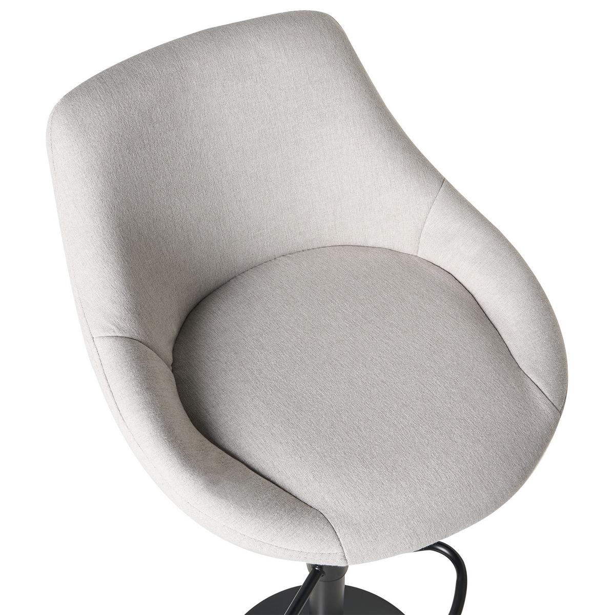 BARHOCKER 2er-Set Hellgrau Medulin - Hellgrau/Schwarz, Textil (47/83/52cm) - Beliani